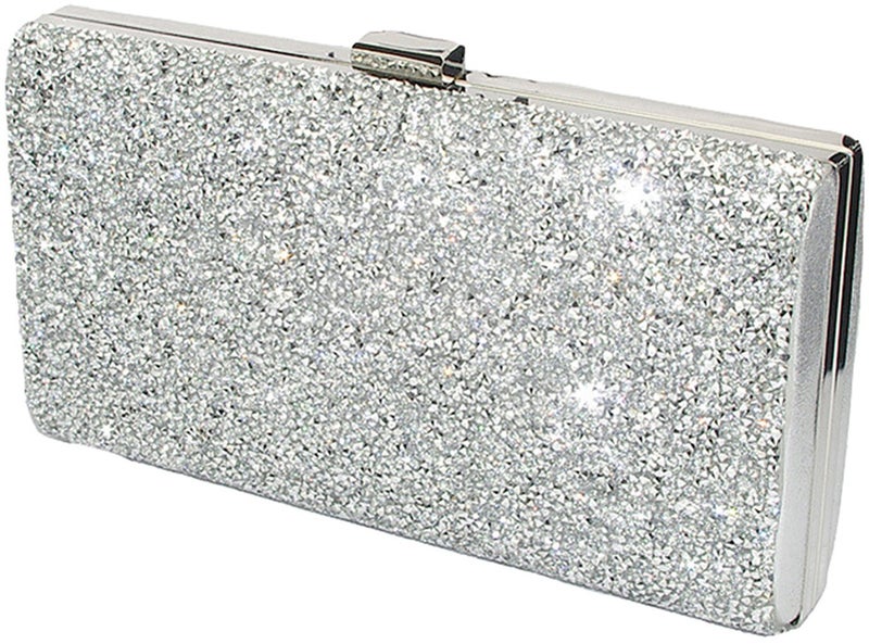Covelin Women's Handbag Envelope Rhinestone Evening Clutch Bag Hot Silver - Image 1